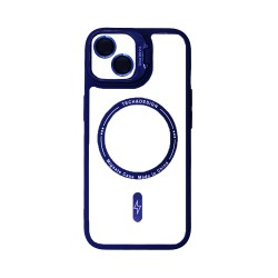 Capa Magnética com Lente de Câmara para Apple iPhone 15 Azul Capa Magnética com Lente de Câmara para Apple iPhone 15 Azul