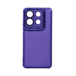 Capa de Silicone Transparente com Moldura de Câmera para Xiaomi Redmi Note 13 Pro 5G/Poco X6 5G Roxo Capa de Silicone Transparente com Moldura de Câmera para Xiaomi Redmi Note 13 Pro 5G/Poco X6 5G Roxo