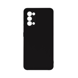 Funda de Silicona con Marco de Cámara para Oppo Find X3 Lite/Reno5 Negro
