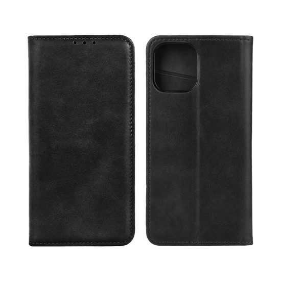 Leather Flip Cover with Internal Pocket for Apple iPhone 14 Plus Black
