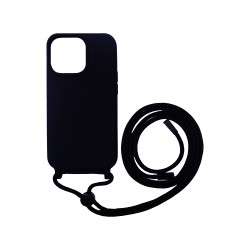 Silicone Case with String for Apple iPhone 15 Pro Max Black Silicone Case with String for Apple iPhone 15 Pro Max Black