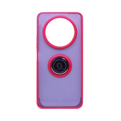 Capa com Anel de Suporte para Xiaomi Redmi 14C Vermelho Fumado Capa com Anel de Suporte para Xiaomi Redmi 14C Vermelho Fumado