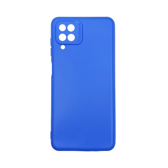 Capa de Silicone Macio com Moldura de Câmera para Samsung Galaxy A12 Azul