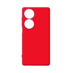 Funda de Silicona con Marco de Cámara para Huawei Honor 90 Smart/Honor X7B Rojo