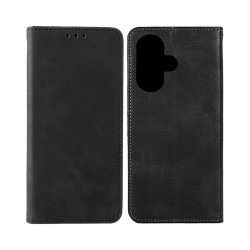 Leather Flip Cover with Internal Pocket For Apple iPhone 16 Plus Black Leather Flip Cover with Internal Pocket For Apple iPhone 16 Plus Black