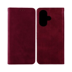 Leather Flip Cover with Internal Pocket For Apple iPhone 16 Red Leather Flip Cover with Internal Pocket For Apple iPhone 16 Red
