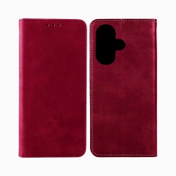 Leather Flip Cover with Internal Pocket For Xiaomi Redmi 13 Red Leather Flip Cover with Internal Pocket For Xiaomi Redmi 13 Red