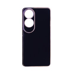 Capa de Silicone Designer com Moldura de Câmera para Oppo A60 Preto Capa de Silicone Designer com Moldura de Câmera para Oppo A60 Preto