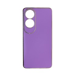 Capa de Silicone Designer com Moldura de Câmera para Oppo A60 Roxo Capa de Silicone Designer com Moldura de Câmera para Oppo A60 Roxo