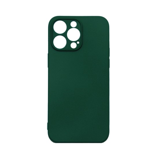 Funda de Silicona con Marco de Cámara para Apple iPhone 15 Pro Max Verde Oscuro
