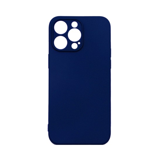 Silicone Case with Camera Shield for Apple iPhone 15 Pro Dark Blue