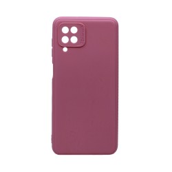 Capa de Silicone Macio com Moldura de Câmera para Samsung Galaxy A12 Rosa Capa de Silicone Macio com Moldura de Câmera para Samsung Galaxy A12 Rosa