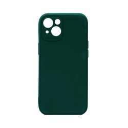 Soft Silicone Case with Camera Shield for Apple iPhone 15 Dark Green Soft Silicone Case with Camera Shield for Apple iPhone 15 Dark Green