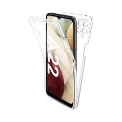 360º Silicon Case with Camera Shield for Samsung Galaxy A22 4G Transparent 360º Silicon Case with Camera Shield for Samsung Galaxy A22 4G Transparent