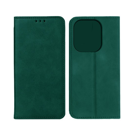 Funda Abatible de Cuero con Bolsillo Interno para Apple iPhone 14 Pro Max Verde Funda Abatible de Cuero con Bolsillo Interno para Apple iPhone 14 Pro Max Verde