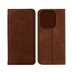 Leather Flip Cover with Internal Pocket for Apple iPhone 16 Pro Brown Leather Flip Cover with Internal Pocket for Apple iPhone 16 Pro Brown