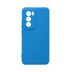 Silicone Case with Camera Shield for Oppo Reno12 Blue Silicone Case with Camera Shield for Oppo Reno12 Blue