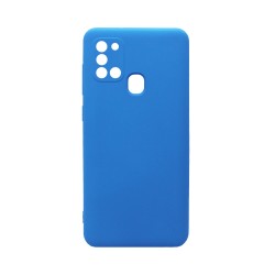 Capa de Silicone com Moldura de Câmera para Samsung Galaxy A21S Azul Capa de Silicone com Moldura de Câmera para Samsung Galaxy A21S Azul