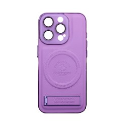 Capa Duro Designer Magnética Com Suporte E Proteção De Câmera para Apple iPhone 14 Pro Max Rosa
