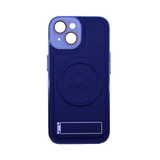 Funda Dura Diseño Magnética Con Soporte Y Protección De Cámara para Apple iPhone 15 Azul