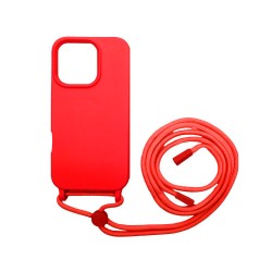 Silicone Case with String for Apple iPhone 16 Pro Max Red Silicone Case with String for Apple iPhone 16 Pro Max Red