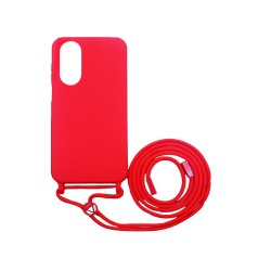 Silicone Case with String for Oppo A38 5G Red Silicone Case with String for Oppo A38 5G Red