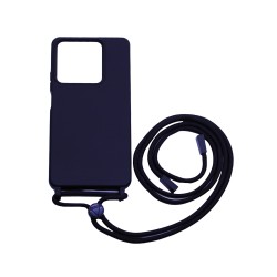 Silicone Case with String for Xiaomi Redmi Note 13 5G Black Silicone Case with String for Xiaomi Redmi Note 13 5G Black