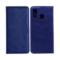 Leather Flip Cover with Internal Pocket For Samsung Galaxy A20E Blue Leather Flip Cover with Internal Pocket For Samsung Galaxy A20E Blue