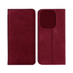 Leather Flip Cover with Internal Pocket For Xiaomi Redmi Note 14 5G Red Leather Flip Cover with Internal Pocket For Xiaomi Redmi Note 14 5G Red