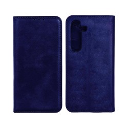 Leather Flip Cover with Internal Pocket for Samsung Galaxy S25 Plus Blue Leather Flip Cover with Internal Pocket for Samsung Galaxy S25 Plus Blue