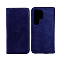 Leather Flip Cover with Internal Pocket for Samsung Galaxy S25 Ultra Blue Leather Flip Cover with Internal Pocket for Samsung Galaxy S25 Ultra Blue