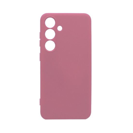 Capa de Silicone com Moldura de Câmera para Samsung Galaxy S25 Rosa Capa de Silicone com Moldura de Câmera para Samsung Galaxy S25 Rosa