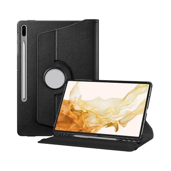 Capa de Flip para Samsung Galaxy Tab S7 FE/S8 Plus Preto