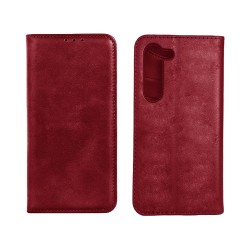 Leather Flip Cover with Internal Pocket For Samsung Galaxy S24 Red Leather Flip Cover with Internal Pocket For Samsung Galaxy S24 Red