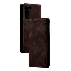Leather Flip Cover with Internal Pocket For Samsung Galaxy S23 Plus Brown Leather Flip Cover with Internal Pocket For Samsung Galaxy S23 Plus Brown