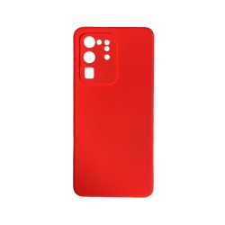 Capa de Silicone com Moldura de Câmera para Samsung Galaxy S20 Ultra/S11 Plus Vermelho