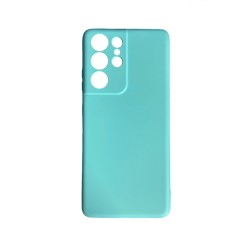 Capa de Silicone com Moldura de Câmera para Samsung Galaxy S21 Ultra Verde
