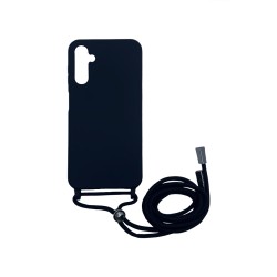 Silicone Case with String for Samsung Galaxy A24 Black Silicone Case with String for Samsung Galaxy A24 Black