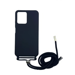 Silicone Case with String for Xiaomi Redmi Note 12 5g Black Silicone Case with String for Xiaomi Redmi Note 12 5g Black