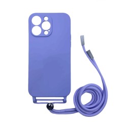 Silicone Case with String for Apple iPhone 14 Pro Max Purple Silicone Case with String for Apple iPhone 14 Pro Max Purple