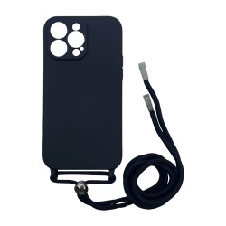 Silicone Case with String for Apple iPhone 14 Pro Max Black Silicone Case with String for Apple iPhone 14 Pro Max Black