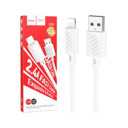 Hoco Lightning Cable X88 Gratified 2.4A 1m White Hoco Lightning Cable X88 Gratified 2.4A 1m White