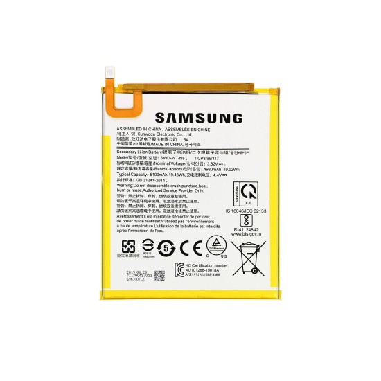 SAMSUNG GALAXY TAB A 8.0 2019 (SM-T290 SM-T295) SWD-WT-N8 , 5100MAH BATTERY ORIGINAL SAMSUNG GALAXY TAB A 8.0 2019 (SM-T290 SM-T295) SWD-WT-N8 , 5100MAH BATTERY ORIGINAL
