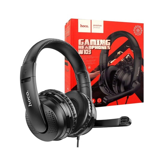 W103 Component Hoco Magic Tour Gaming Headphones W103 with Audio Adapter 3.5mm 1.2m Black