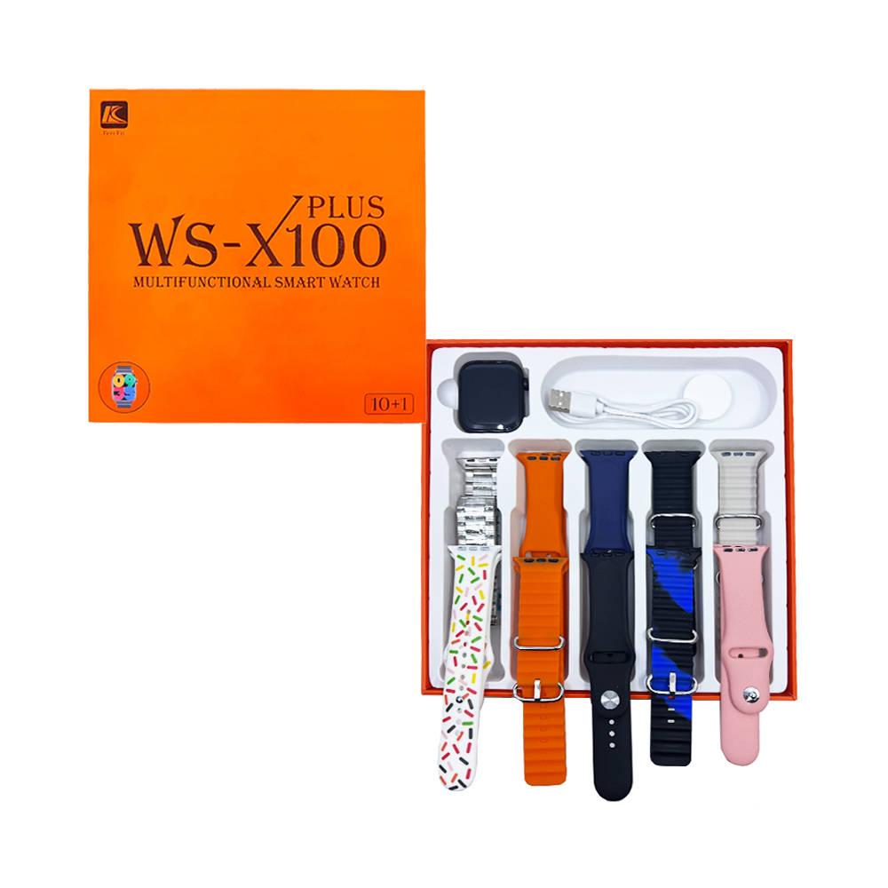 Smartwatch WS X100 Plus with 10 Straps 1.96 Call Version Black