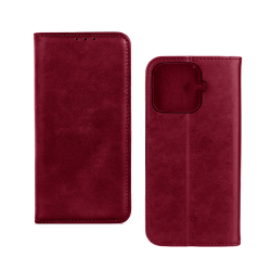 Capa Flip de Couro com Bolso Interno para Xiaomi 17T Pro Vermelho