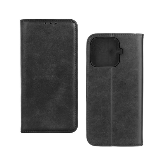 Capa Flip de Couro com Bolso Interno para Xiaomi 17T Pro Preto