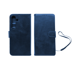 Capa Flip de Couro com Bolso Interno para Samsung Galaxy A17/A26 Azul Escuro