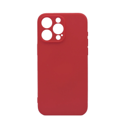 Silicone Case with Camera Shield for Iphone 15 Pro Red